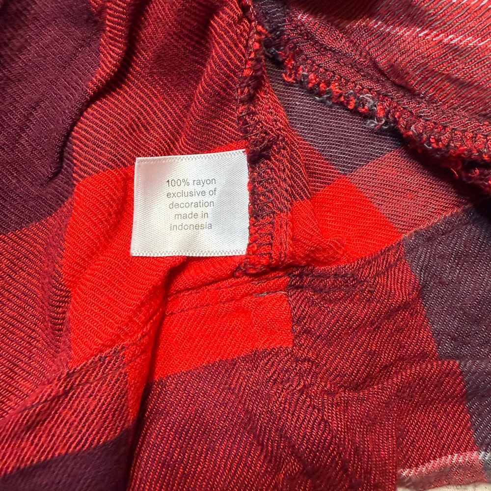 Lane Bryant Women 18/20 Tunic Top Red Plaid Babydoll BOHO COTTAGECORE LUMBERJACK - Picture 4 of 8